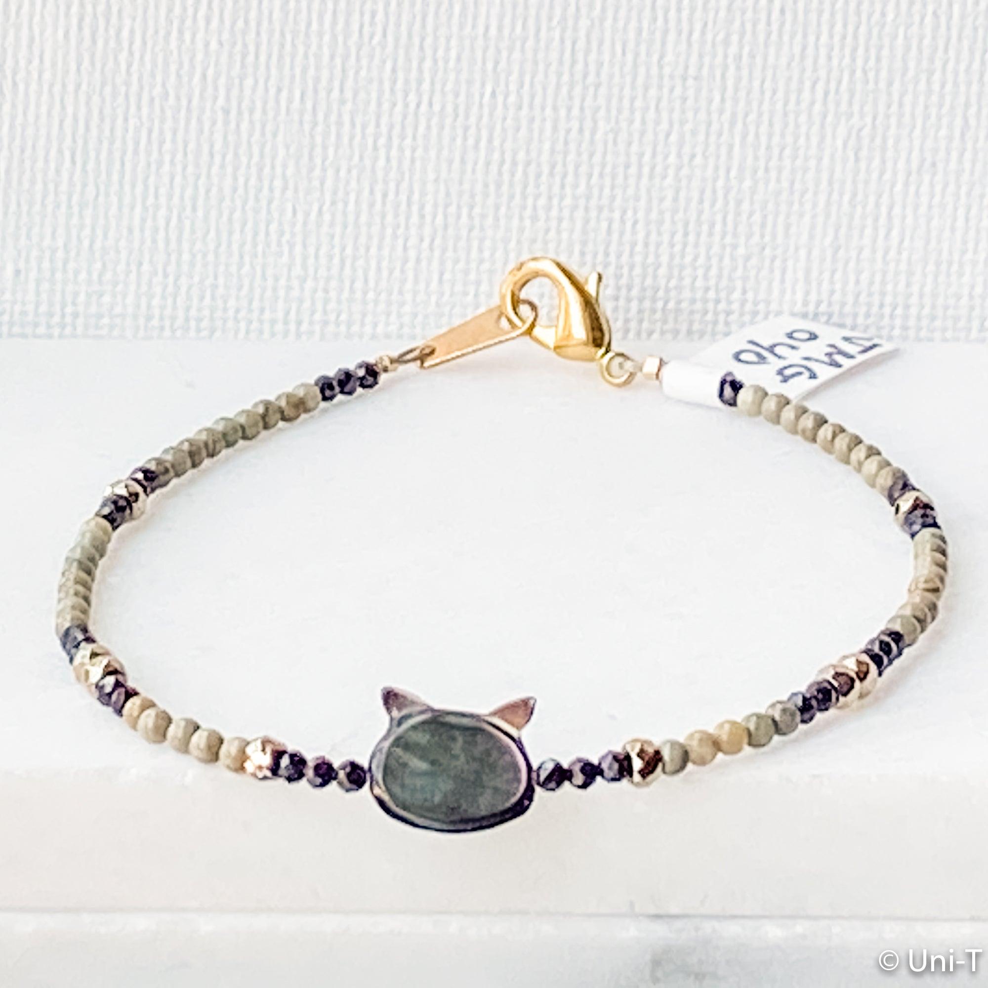 Cat Face Charms with Seed Beads Bracelets Uni-T Bracelets