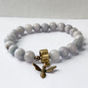 Stretchy Semi-Precious Stones Bracelet - Gray Tone Uni-T Bracelets
