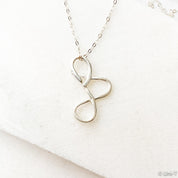 Fine Silver Necklace, Precious Metal Clay Silver with Sterling Silver Chain Uni-T Necklace