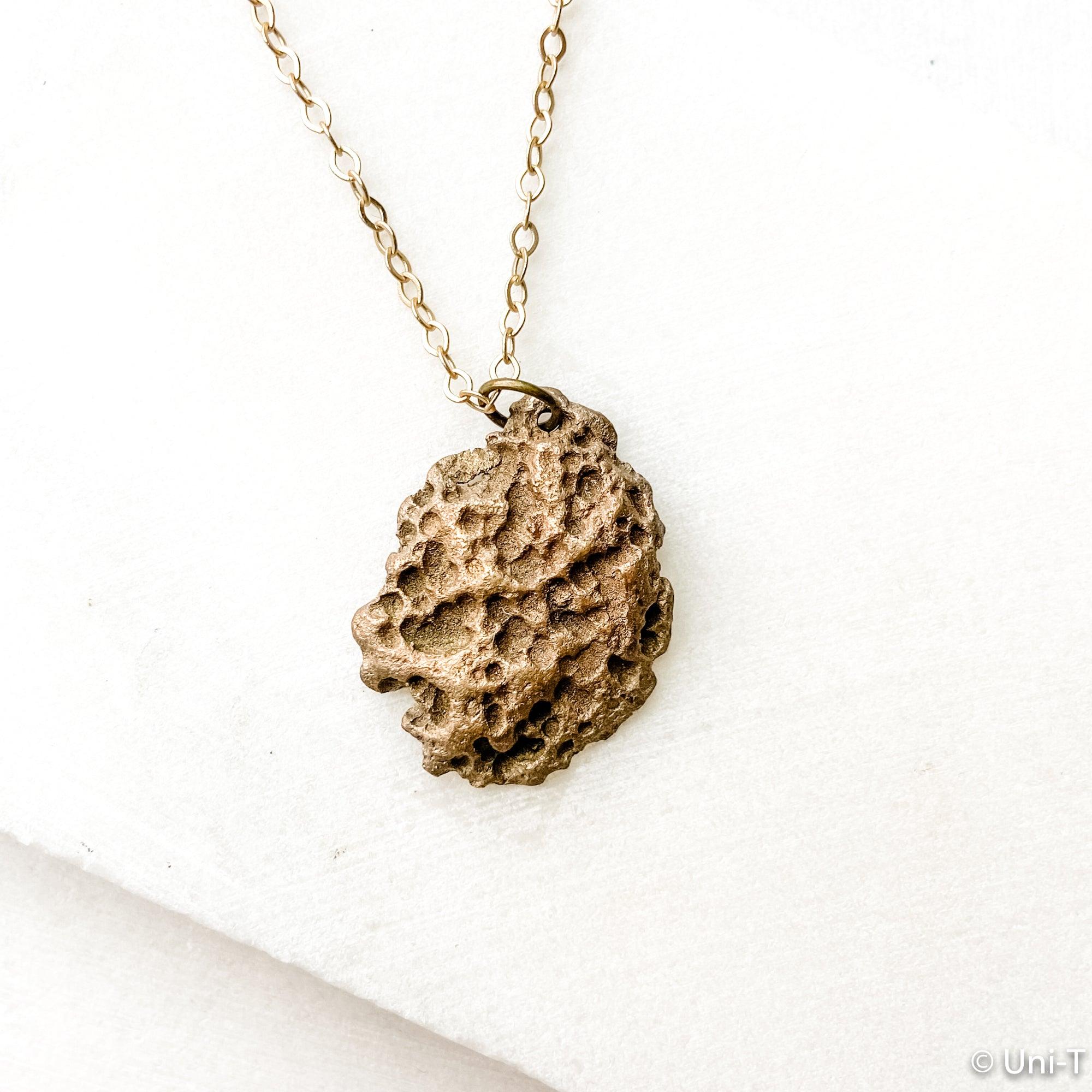 Lava Impression Precious Metal Clay Bronze Necklaces Uni-T Necklace