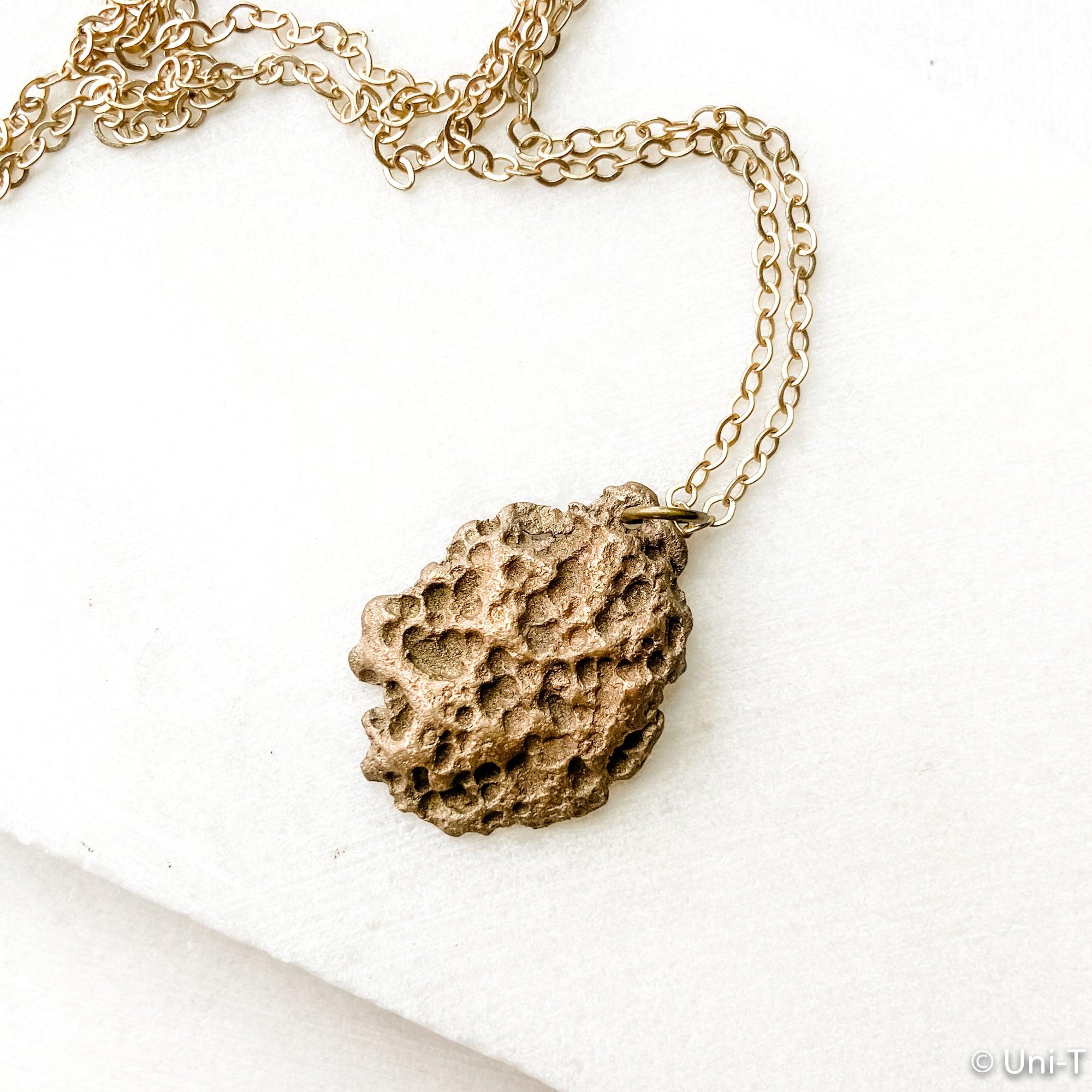 Lava Impression Precious Metal Clay Bronze Necklaces Uni-T Necklace