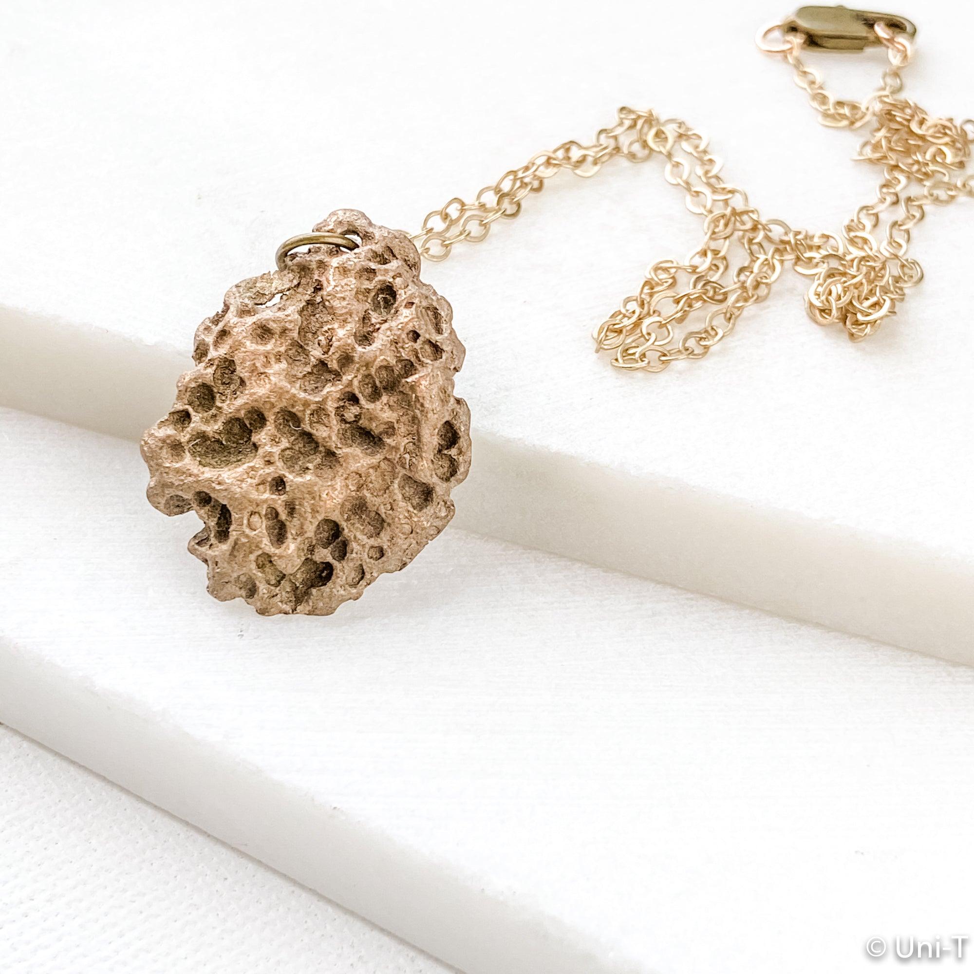 Lava Impression Precious Metal Clay Bronze Necklaces Uni-T Necklace