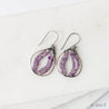 Amethyst Teardrop Hoop Earrings. Purple Gemstone Teardrop Earrings Uni-T Earrings