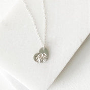 Heart Silver Necklace, Precious Metal Clay Silver with Sterling Silver Chain Uni-T Necklace