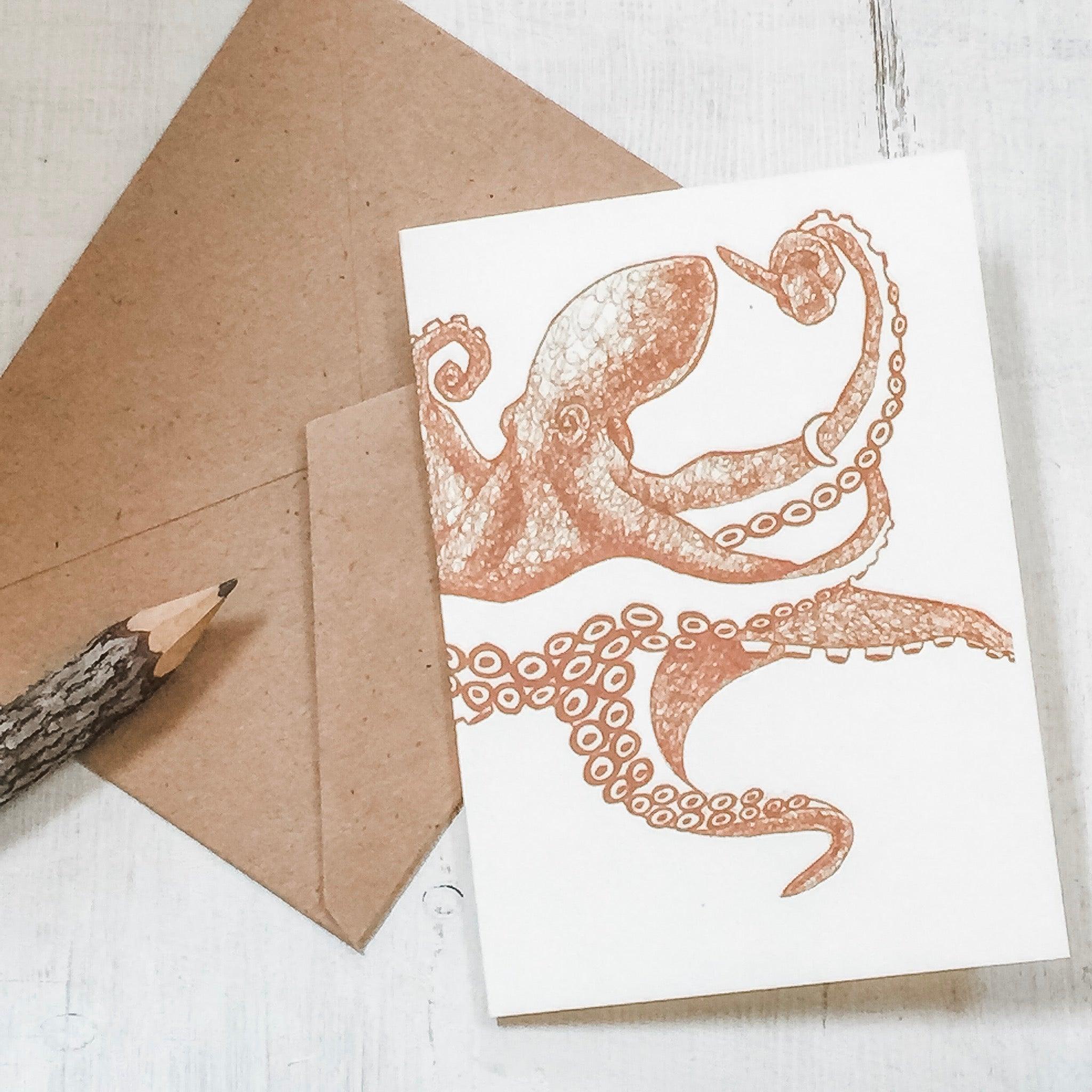 Octopus Greeting Card 4X5.5 Uni-T