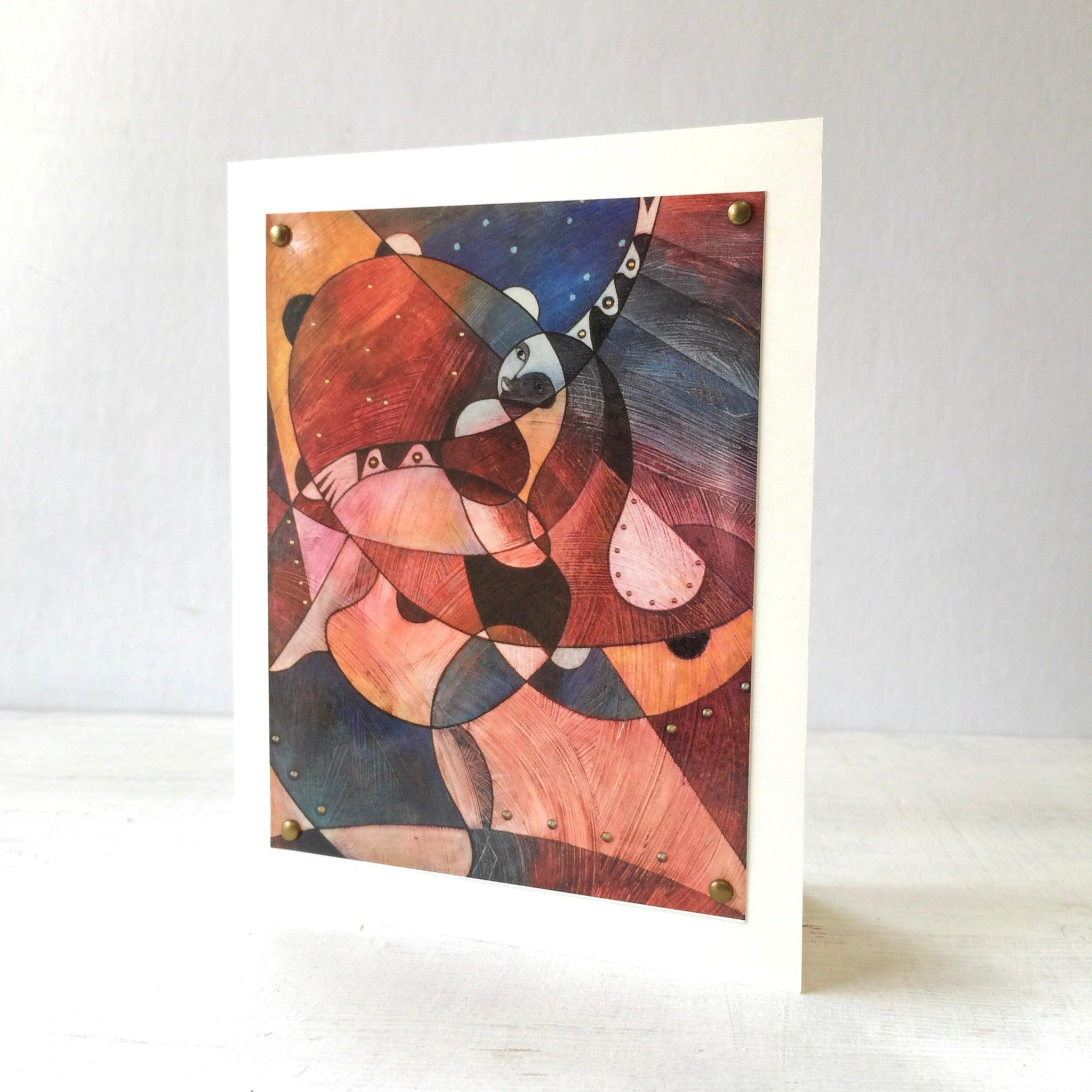 Cubism Dancer Greeting Card 5X7 Uni-T