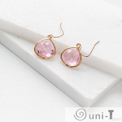 Pink Small Gem Drop Earrings Lisa Trachtman