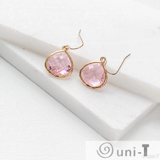 Pink Small Gem Drop Earrings Lisa Trachtman
