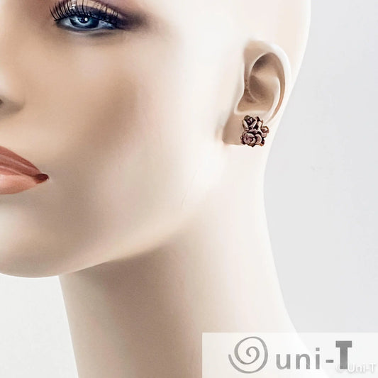 Precious Metal Clay Bronze Studs Earrings Amy Vulfovich