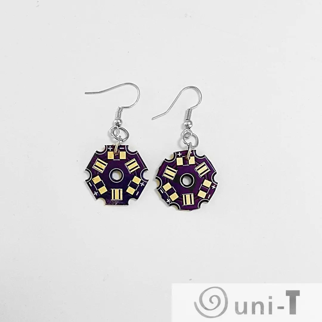 Purple Circuit Board Earrings - Computer Parts Earrings Melissa Glick