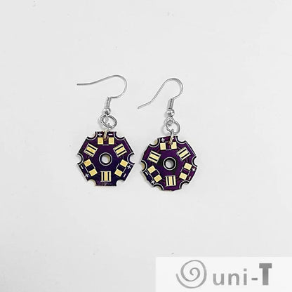 Purple Circuit Board Earrings - Computer Parts Earrings Melissa Glick