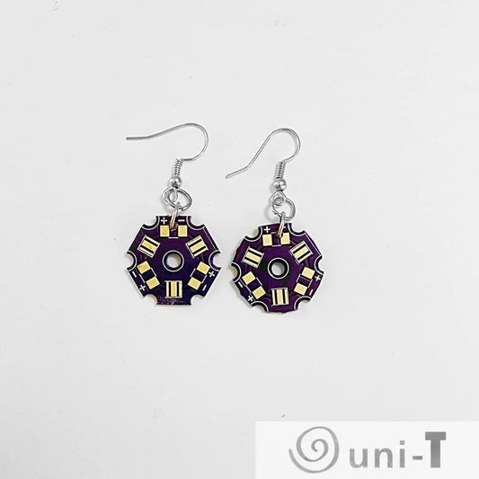 Purple Circuit Board Earrings - Computer Parts Earrings Melissa Glick