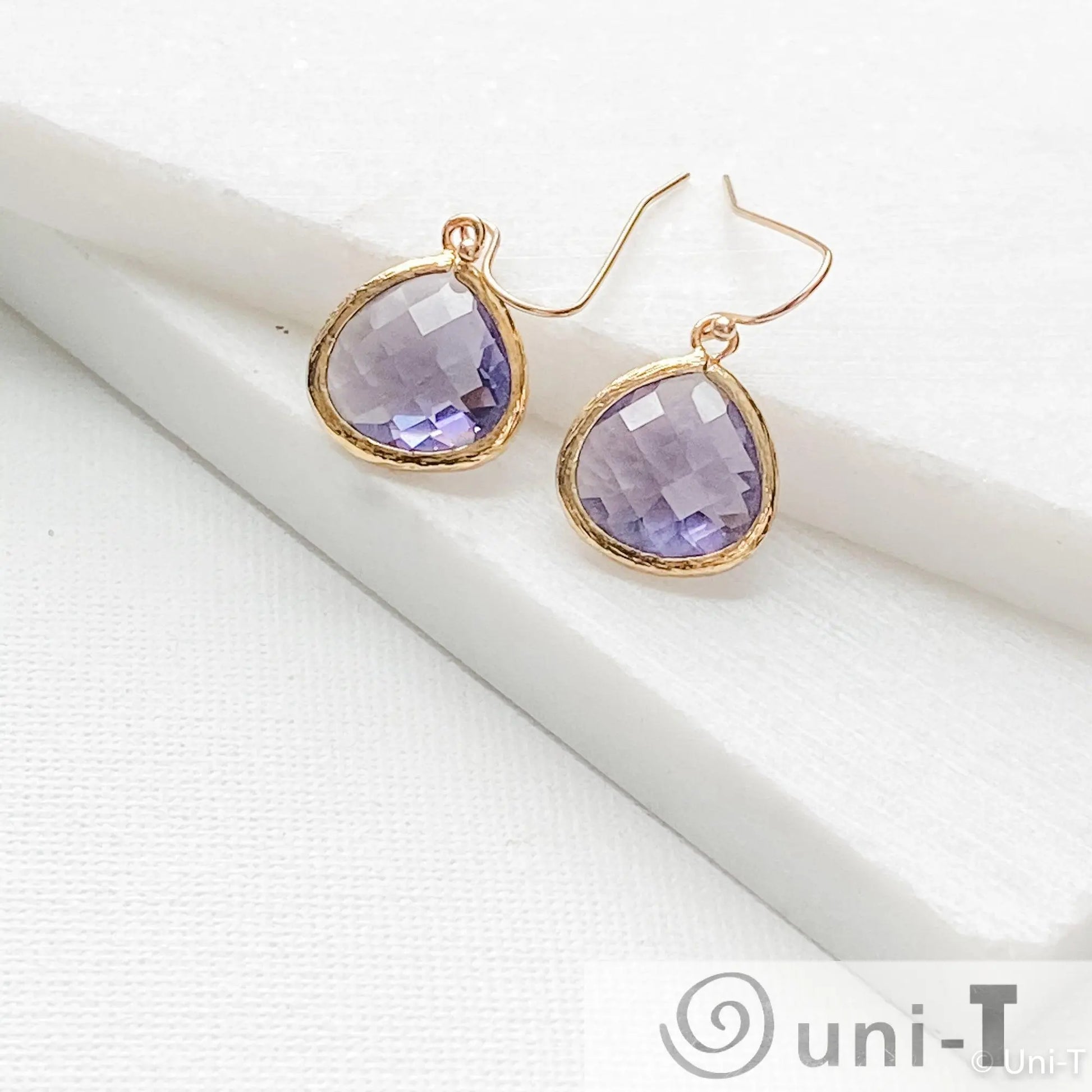 Purple Small Gem Drop Earrings Lisa Trachtman