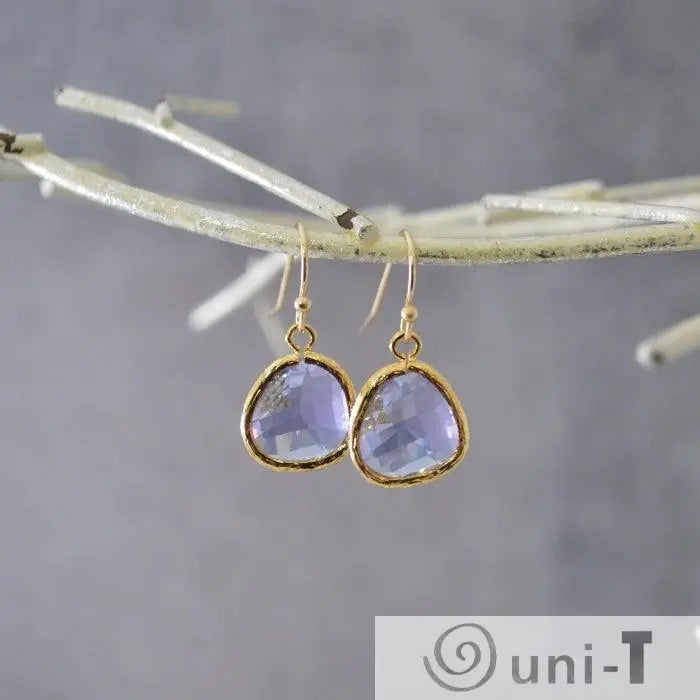 Purple Small Gem Drop Earrings Lisa Trachtman