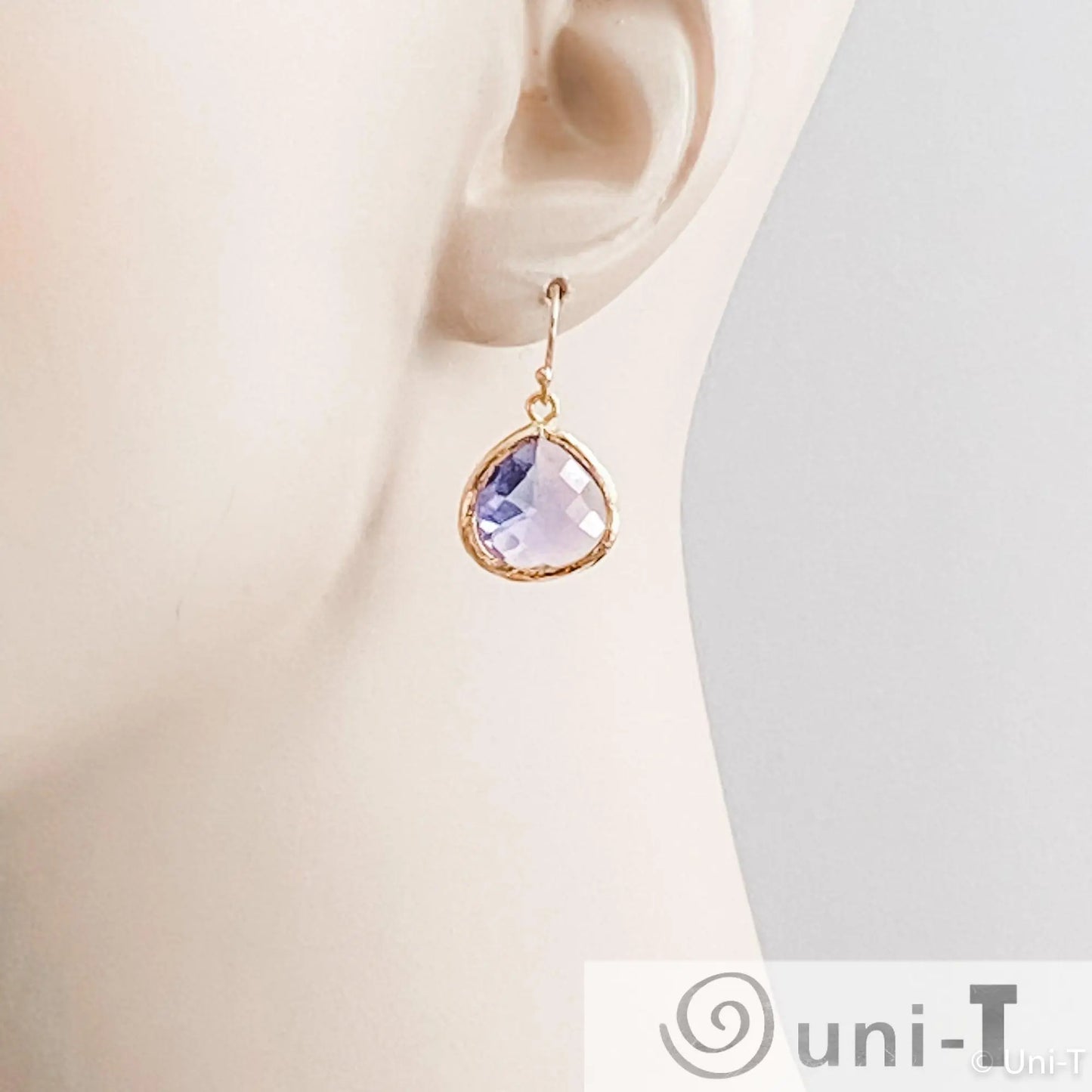 Purple Small Gem Drop Earrings Lisa Trachtman