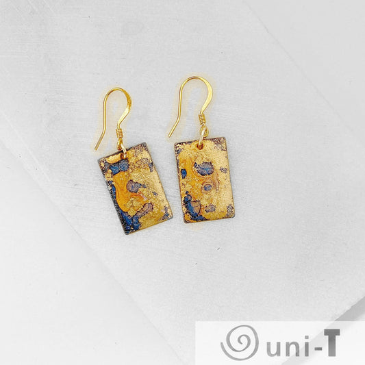 Rectangle Enamel Enamel Painted Earrings Sandrine Colson