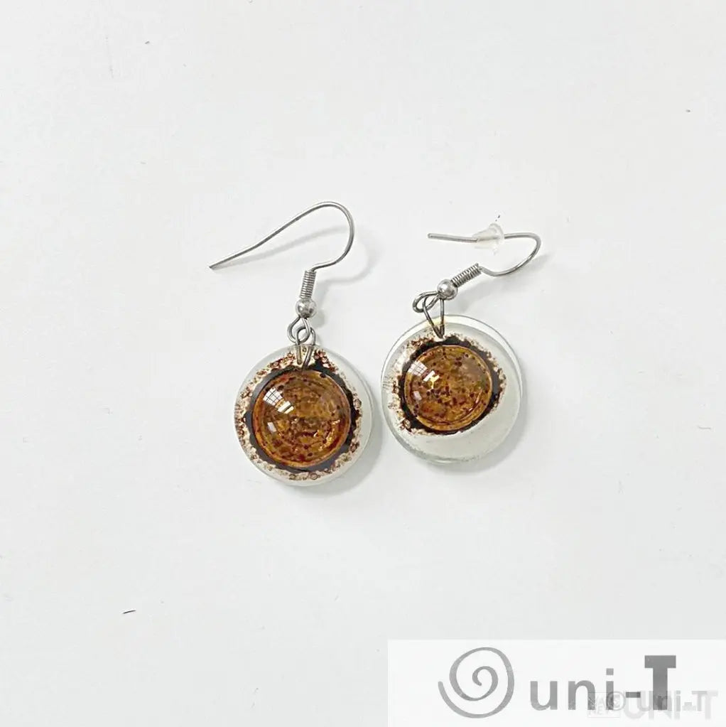 Recycled Fused Glass Earrings - Circle Carolina Portillo