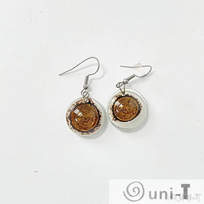 Recycled Fused Glass Earrings - Circle Carolina Portillo