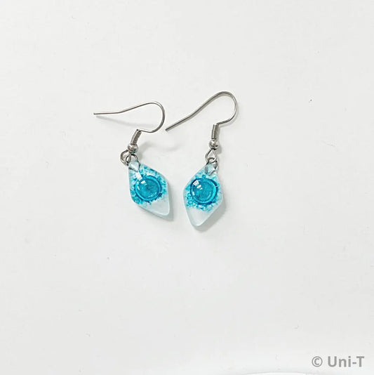 Recycled Fused Glass Earrings - Diamonds Carolina Portillo