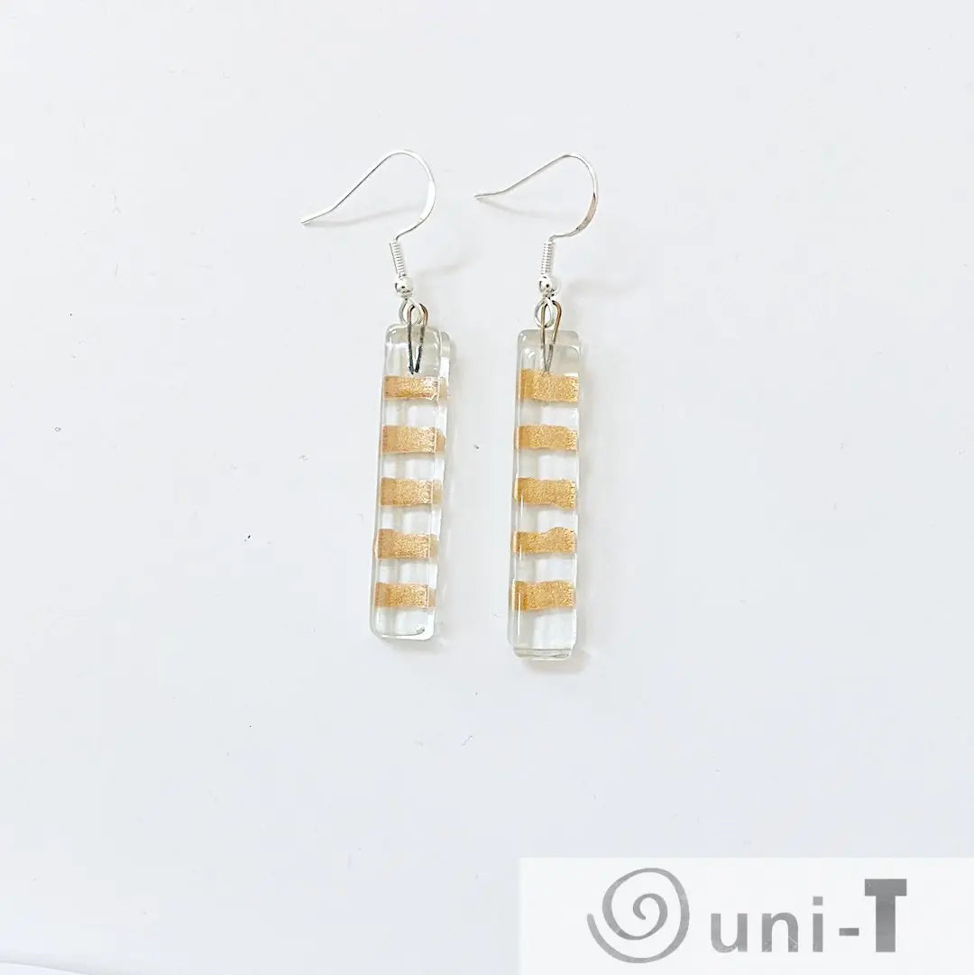 Recycled Fused Glass Earrings - Long Rectangles Carolina Portillo