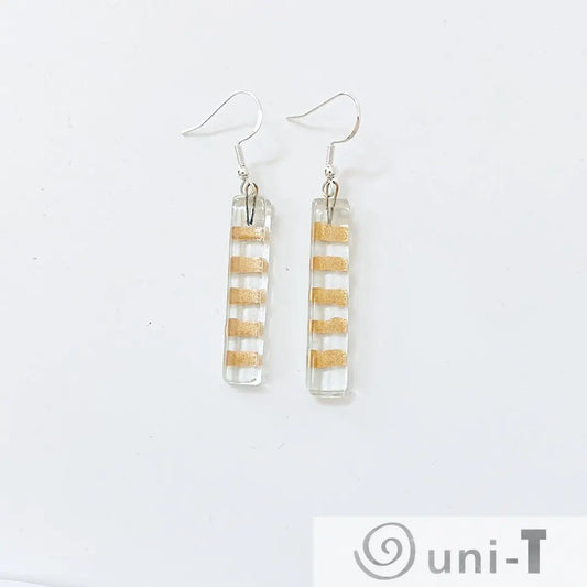 Recycled Fused Glass Earrings - Long Rectangles Carolina Portillo