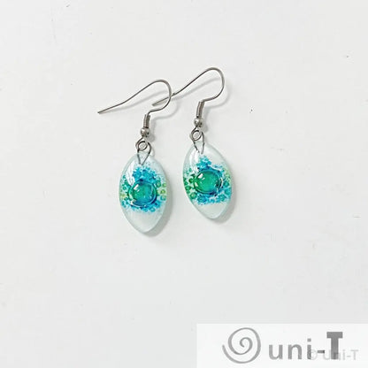 Recycled Fused Glass Earrings - Oval Carolina Portillo