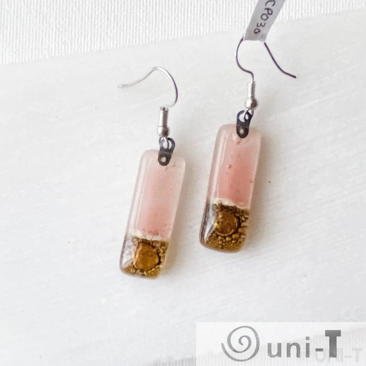 Recycled Fused Glass Earrings - Small Rectangles Carolina Portillo