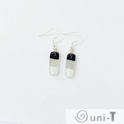 Recycled Fused Glass Earrings - Small Rectangles Carolina Portillo