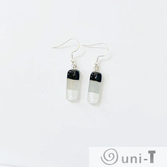 Recycled Fused Glass Earrings - Small Rectangles Carolina Portillo