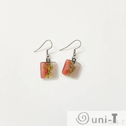 Recycled Fused Glass Earrings - Square Carolina Portillo
