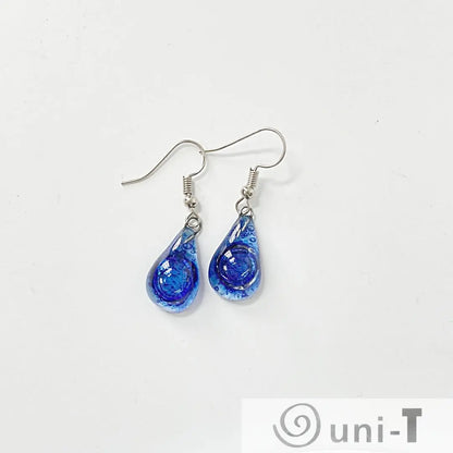 Recycled Fused Glass Earrings - Teardrop Carolina Portillo
