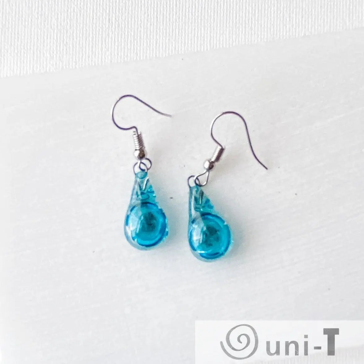 Recycled Fused Glass Earrings - Teardrop Carolina Portillo