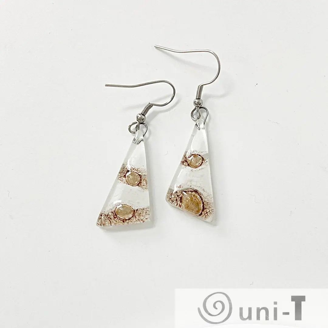 Recycled Fused Glass Earrings - Triangles Carolina Portillo