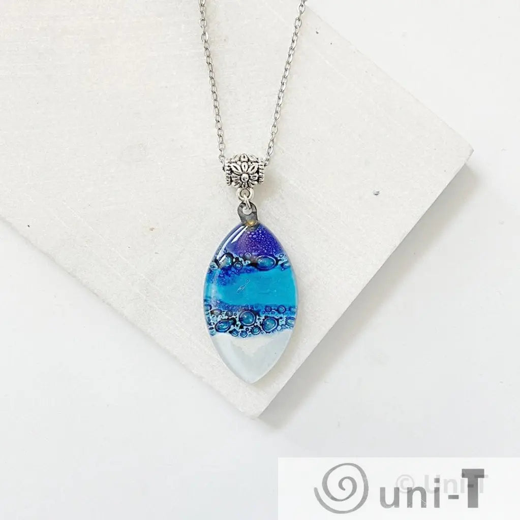 Recycled Fused Glass Necklaces - Oval Carolina Portillo