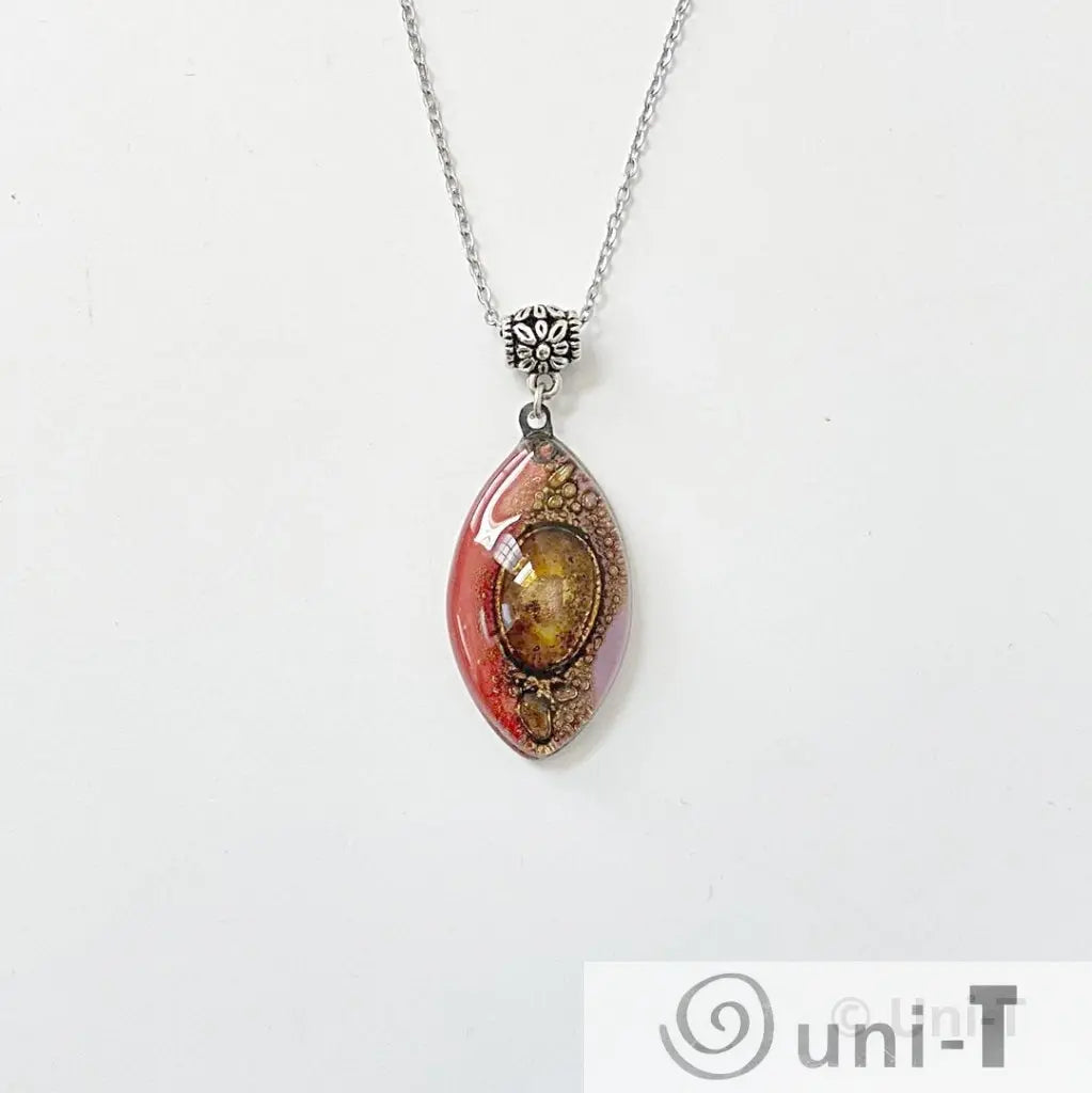 Recycled Fused Glass Necklaces - Oval Carolina Portillo