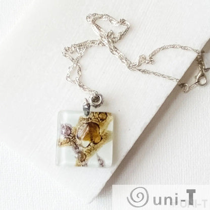 Recycled Fused Glass Necklaces - Square Carolina Portillo