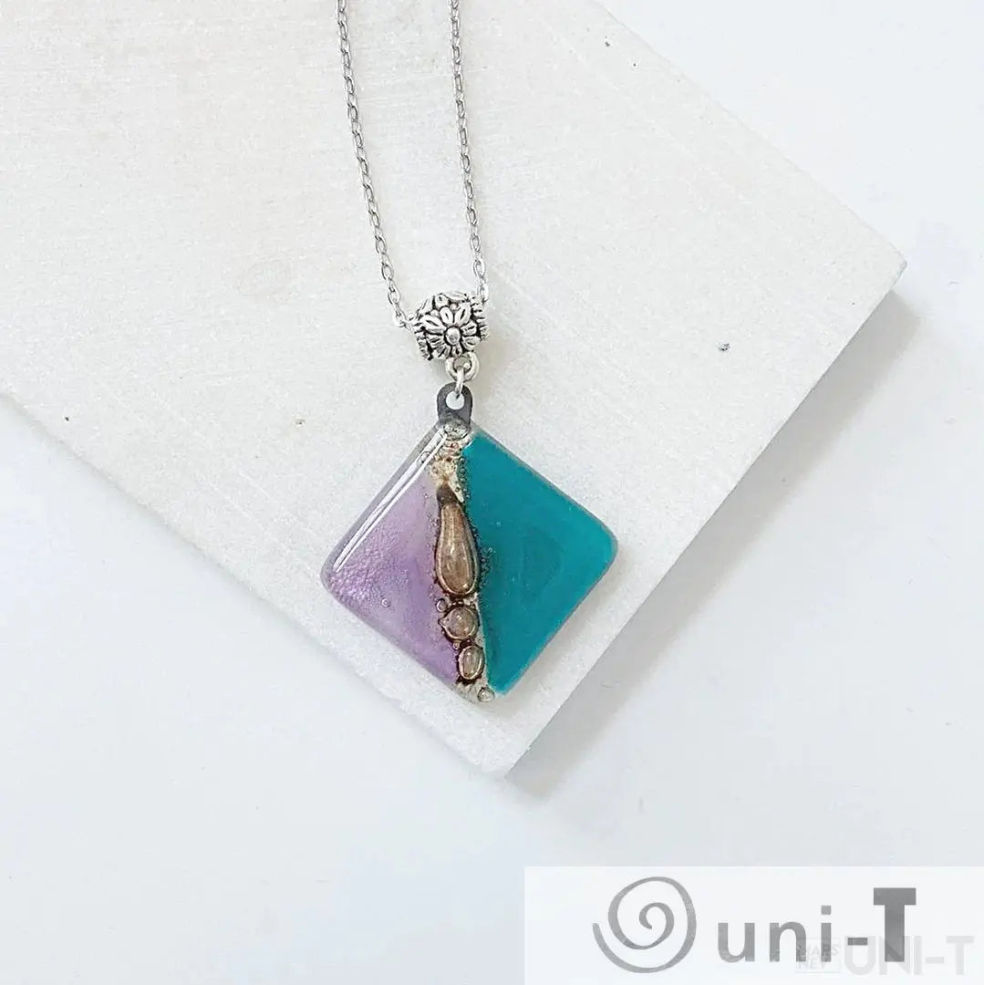 Recycled Fused Glass Necklaces - Square Carolina Portillo