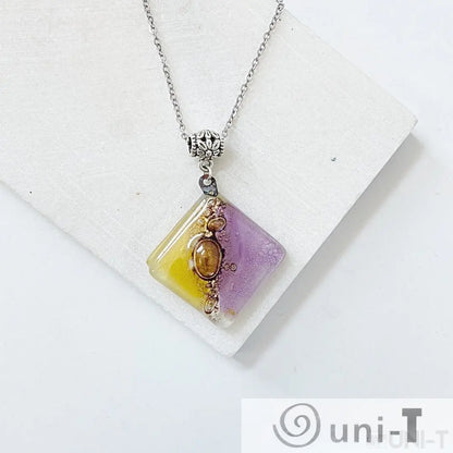 Recycled Fused Glass Necklaces - Square Carolina Portillo