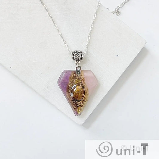 Recycled Fused Glass Necklaces - Triangle Carolina Portillo