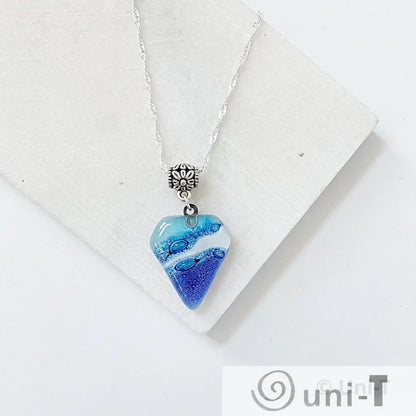 Recycled Fused Glass Necklaces - Triangle Carolina Portillo