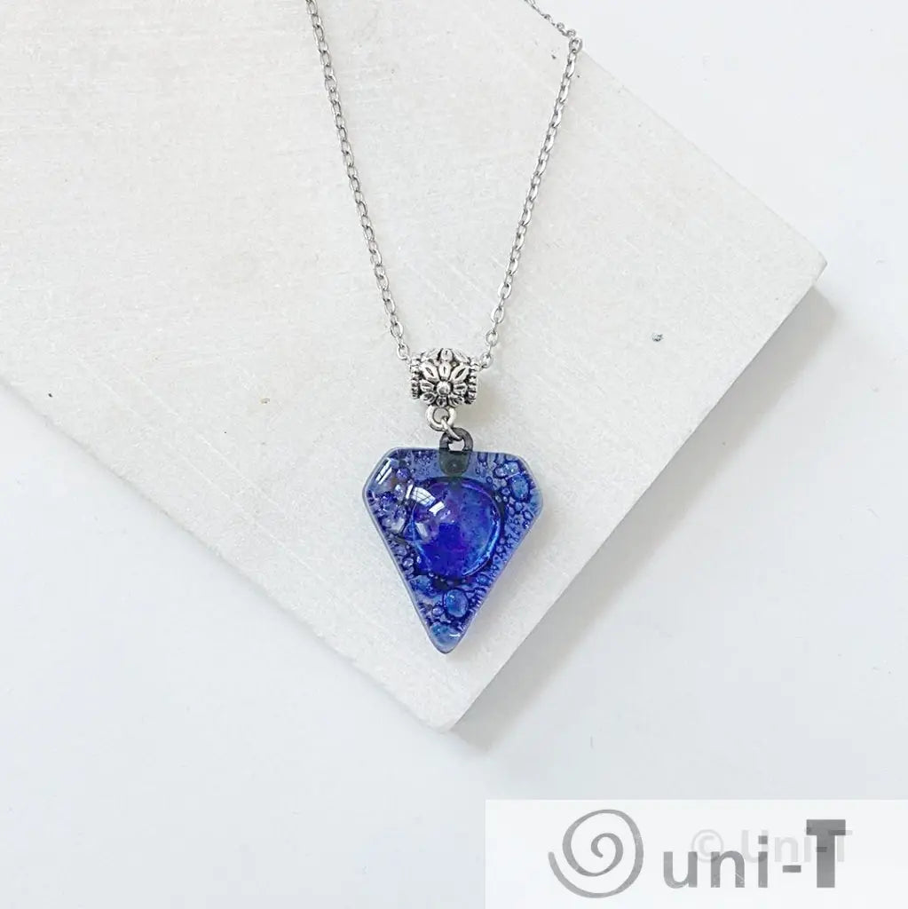 Recycled Fused Glass Necklaces - Triangle Carolina Portillo