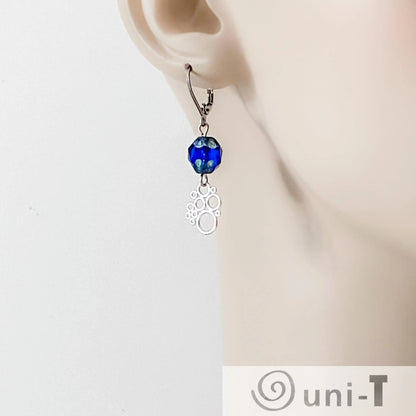 Rhodium Plated Earrings with Surgical Steel Ear Wire - Circle Clusters Kathy James