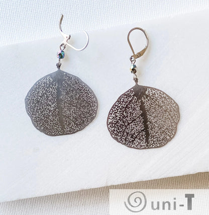 Rhodium Plated Earrings with Surgical Steel Ear Wire - Circle Lace Kathy James