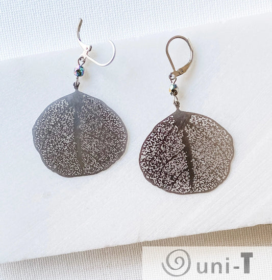 Rhodium Plated Earrings with Surgical Steel Ear Wire - Circle Lace Kathy James