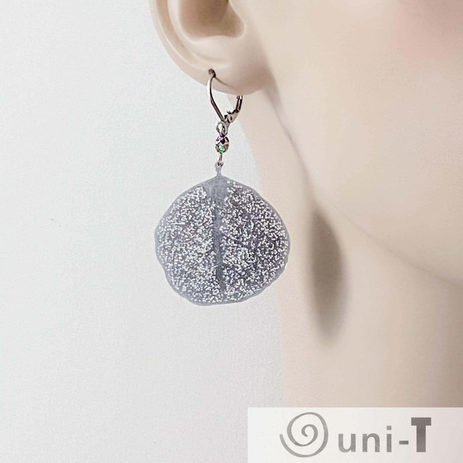 Rhodium Plated Earrings with Surgical Steel Ear Wire - Circle Lace Kathy James