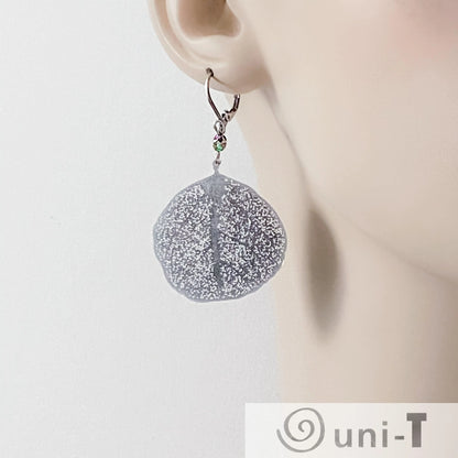Rhodium Plated Earrings with Surgical Steel Ear Wire - Circle Lace Kathy James