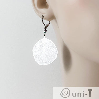 Rhodium Plated Earrings with Surgical Steel Ear Wire - Circle Lace Kathy James