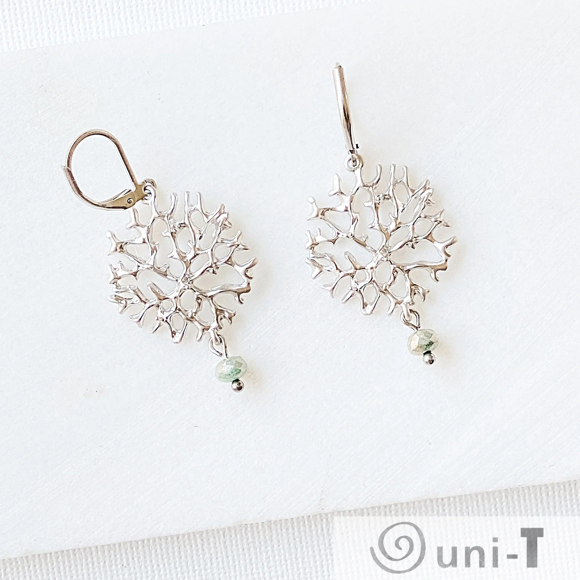 Rhodium Plated Earrings with Surgical Steel Ear Wire - Tree Branch Kathy James