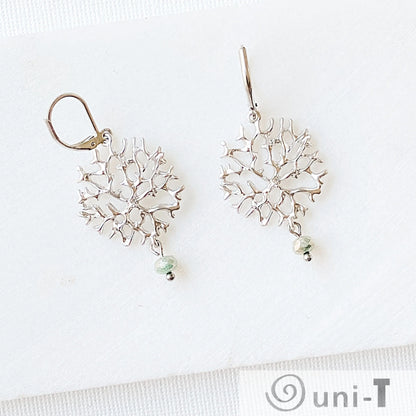 Rhodium Plated Earrings with Surgical Steel Ear Wire - Tree Branch Kathy James