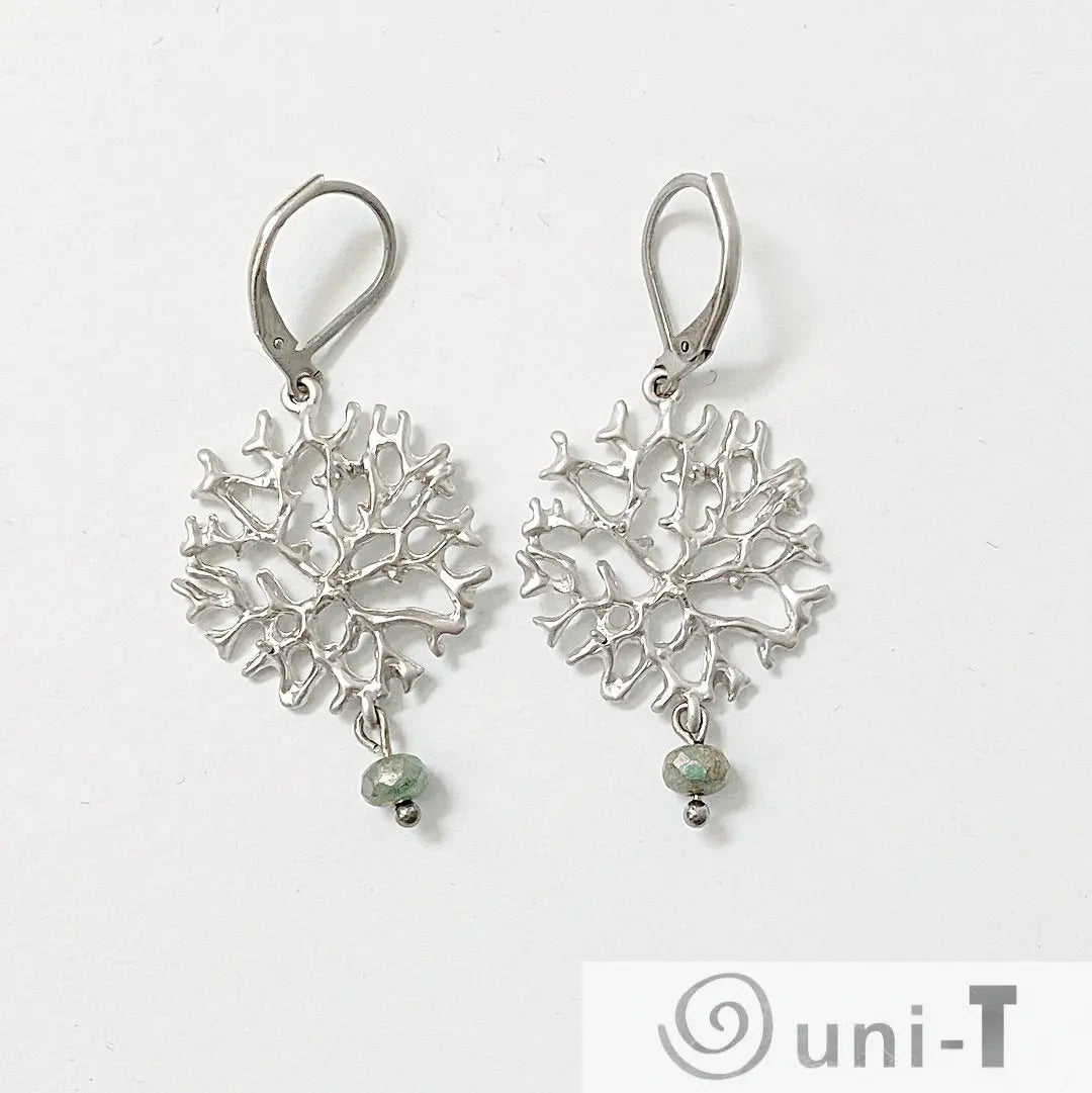 Rhodium Plated Earrings with Surgical Steel Ear Wire - Tree Branch Kathy James